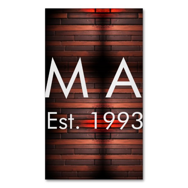 Tarjeta De Visita Magnética Brown rustic brick stone add name letter year date (Frente vertical)
