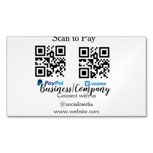 Tarjeta De Visita Magnética Buscar para pagar q r código paypal venmo agregar