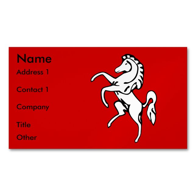 Tarjeta De Visita Magnética Business Card Magnet with Flag of Kent County (Anverso)