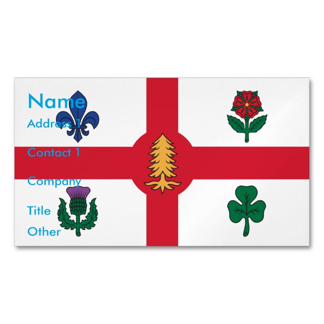 Tarjeta De Visita Magnética Business Card Magnet with Flag of Montreal (Anverso)
