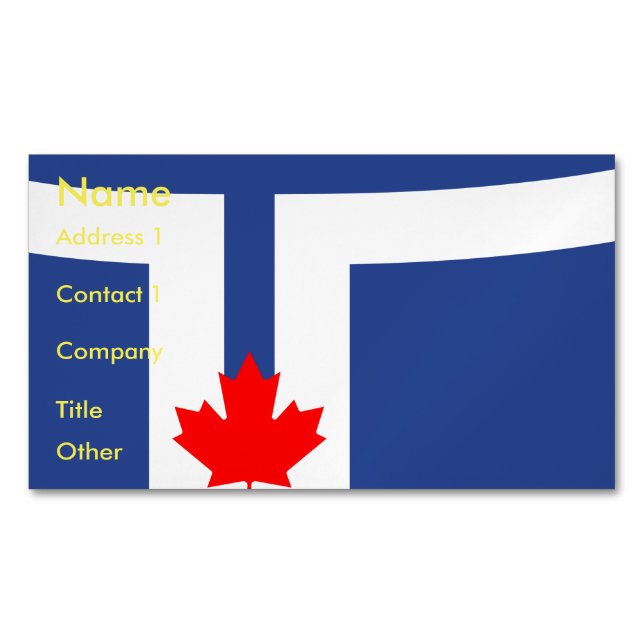 Tarjeta De Visita Magnética Business Card Magnet with Flag of Toronto (Anverso)