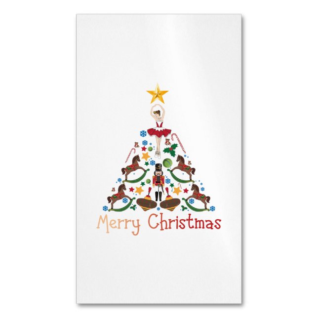 Tarjeta De Visita Magnética Caballo de rock de navidad (Frente vertical)