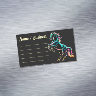Tarjeta De Visita Magnética Caballo Luz de Neón Glitch Estilo Retro