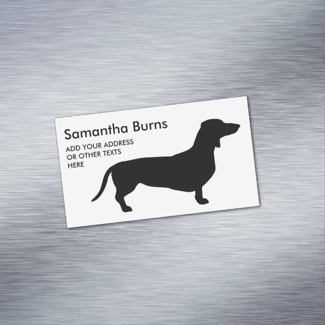 Tarjeta De Visita Magnética Cabello corto de Dachshund - Silhouette 1 (In Situ)
