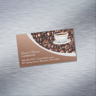 Tarjeta De Visita Magnética Café frijol