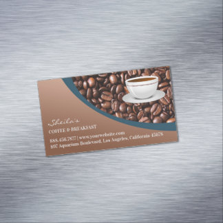 Tarjeta De Visita Magnética Café frijol