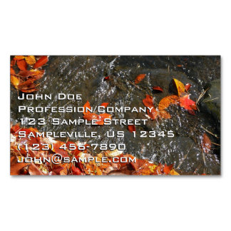 Tarjeta De Visita Magnética Caídas en cataratas en fotografía de otoño
