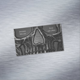 Tarjeta De Visita Magnética Calavera gótica frente a tienda de tatuajes Guay m