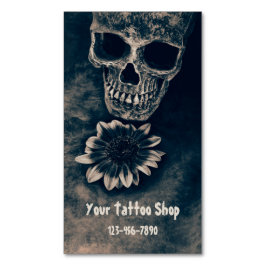 Tarjeta De Visita Magnética Calavera gótica girasol Vintage Antigüedad