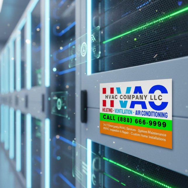 Tarjeta De Visita Magnética Calefacción, Ventilación y Aire Acondicionado - Pr (HVAC magnet business cards)