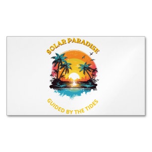 Tarjeta De Visita Magnética Camiseta Retro Solar Paradise Guided by the Tides