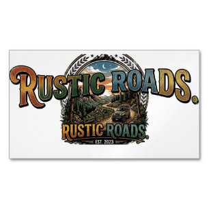 Tarjeta De Visita Magnética Camiseta Rustic Roads Vintage Adventure