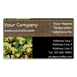 Tarjeta De Visita Magnética Camuflaje de Woodland