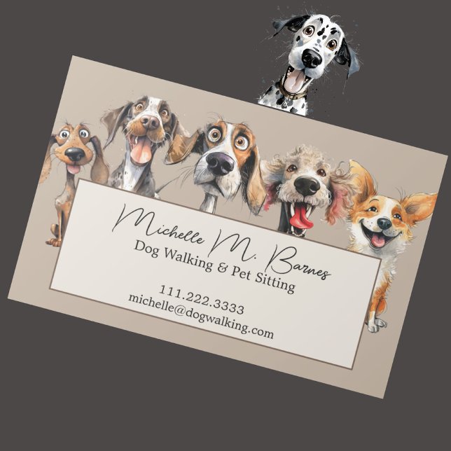 Tarjeta De Visita Magnética Canine Puppy Dog Walker Sitter Animal (Subido por el creador)