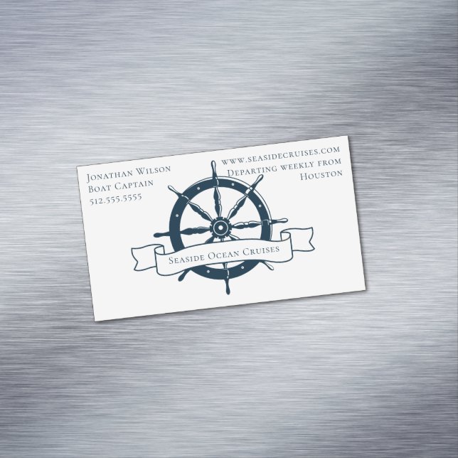 Tarjeta De Visita Magnética Capitán de barco personalizado Volante náutico vin (In Situ)