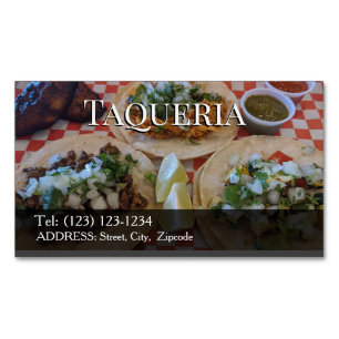 Tarjeta De Visita Magnética carne asada