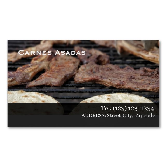 Tarjeta De Visita Magnética carne asada (Anverso)