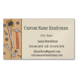 Tarjeta De Visita Magnética Carpenter Personalizado Handyman
