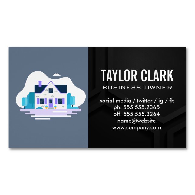 Tarjeta De Visita Magnética Casa con Jardín (Anverso)