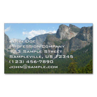 Tarjeta De Visita Magnética Cascada Bridalveil y Half Dome en Yosemite
