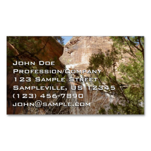 Tarjeta De Visita Magnética Cascada de Emerald Pool I del Parque Nacional Zion