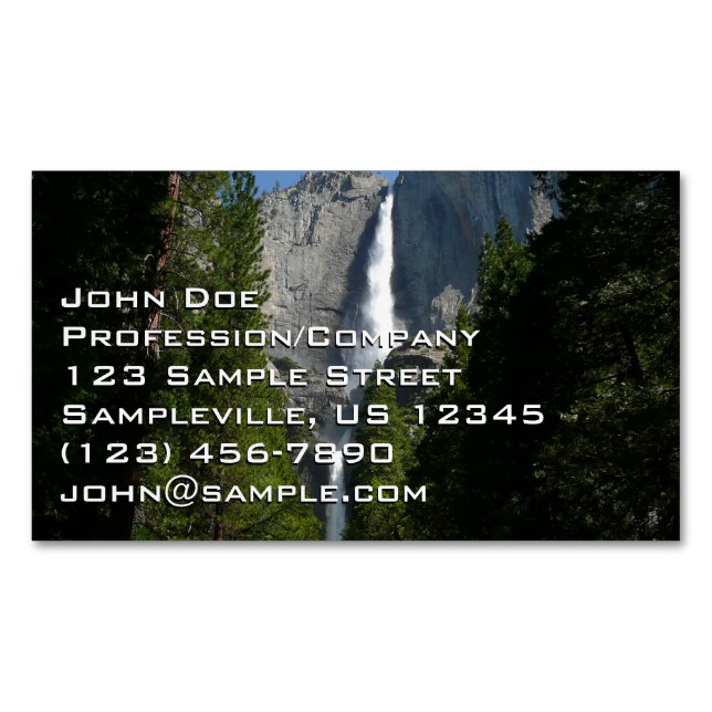 Tarjeta De Visita Magnética Cascada Yosemite II del Parque Nacional Yosemite (Anverso)