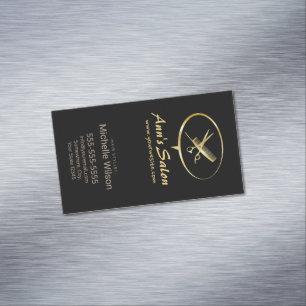 Tarjeta De Visita Magnética Cáscara tijera Logotipo de peine maquillaje Saló