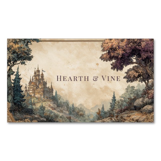 Tarjeta De Visita Magnética Castillo de cuento de hadas de ornato (Anverso)