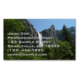 Tarjeta De Visita Magnética Catarata Bridalveil en el Parque Nacional Yosemite