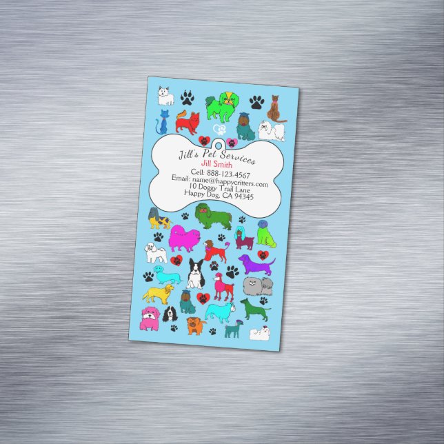 Tarjeta De Visita Magnética Centro de servicios para mascotas, Grooming y Vete (In Situ)