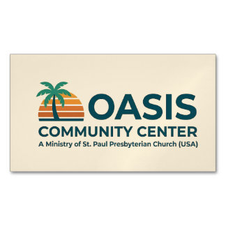Tarjeta De Visita Magnética Centro Magnético de la Comunidad Oasis