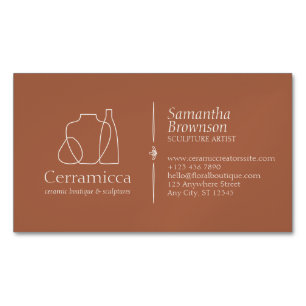 Tarjeta De Visita Magnética Cerámica de escultura porcelana de terracota