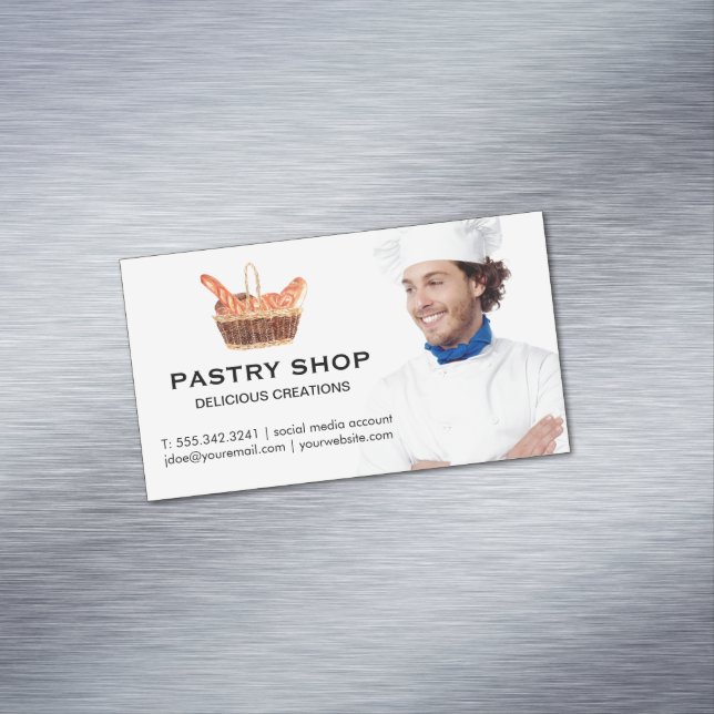 Tarjeta De Visita Magnética Cesta de Baguettes | Chef (In Situ)