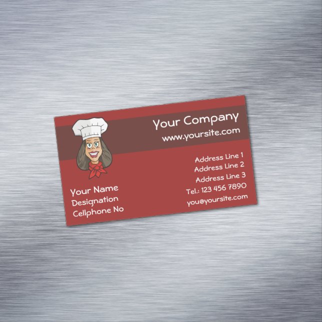 Tarjeta De Visita Magnética Chef femenino (In Situ)