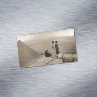 Tarjeta De Visita Magnética Chicas Flapper Amanecer Pirámide de Keops, Egipto 