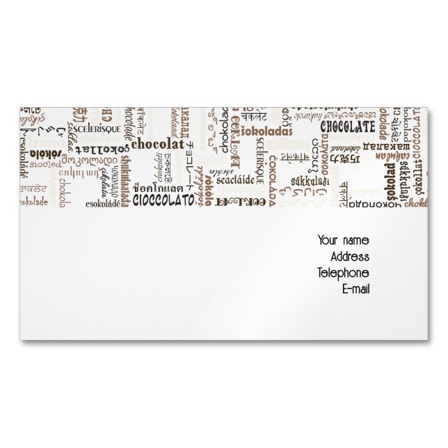 Tarjeta De Visita Magnética Chocolate (Anverso)