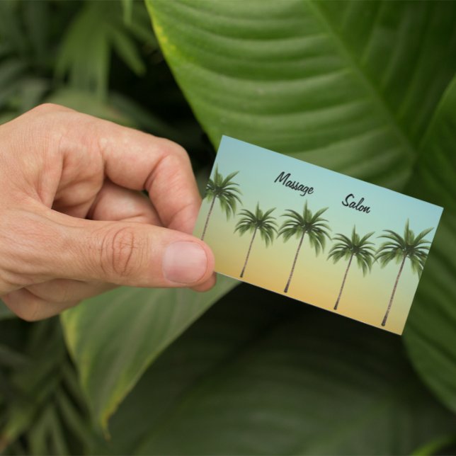 Tarjeta De Visita Magnética Cinco palmeras, personalizable de playa (Subido por el creador)
