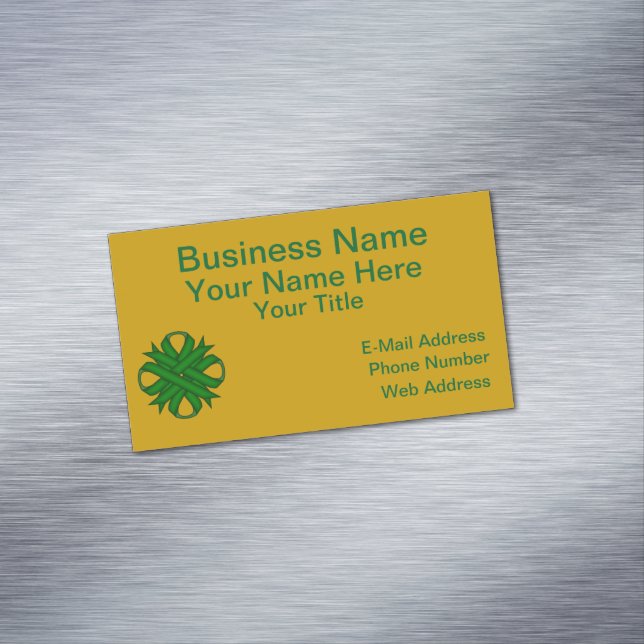 Tarjeta De Visita Magnética Cinta de enamoramiento verde esmeralda por Kenneth (In Situ)