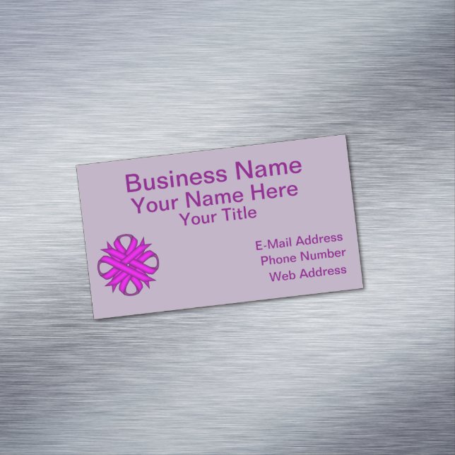 Tarjeta De Visita Magnética Cinta del trébol púrpura (In Situ)