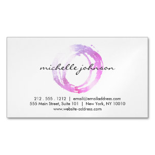 Tarjeta De Visita Magnética Círculo rosa de lujo pintado
