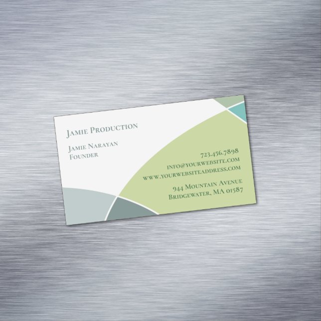 Tarjeta De Visita Magnética Círculos verdes retro (In Situ)