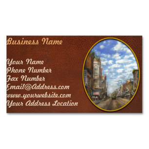 Tarjeta De Visita Magnética Ciudad - NY - Calle Principal. Poughkeepsie, NY -