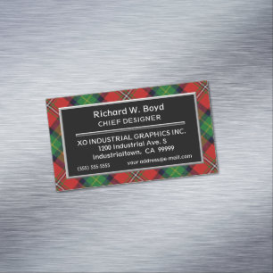 Tarjeta De Visita Magnética Clan Boyd Tartán, acento escocés