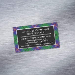 Tarjeta De Visita Magnética Clan de acento escocés Carmichael Tartan