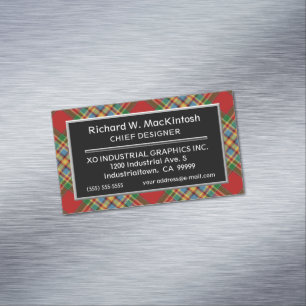 Tarjeta De Visita Magnética Clan de acento escocés Chattan Tartán