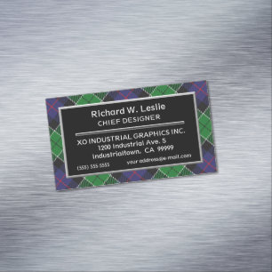 Tarjeta De Visita Magnética Clan de acento escocés Leslie Tartan