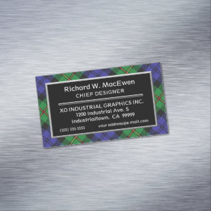 Tarjeta De Visita Magnética Clan de acento escocés MacEwen Tartán