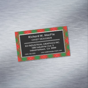 Tarjeta De Visita Magnética Clan de acento escocés MacFie Tartán