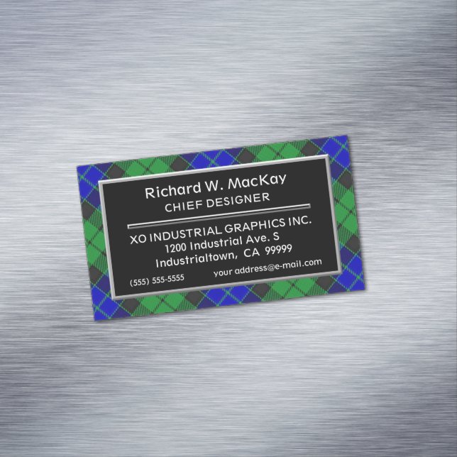 Tarjeta De Visita Magnética Clan de acento escocés MacKay Tartan (In Situ)