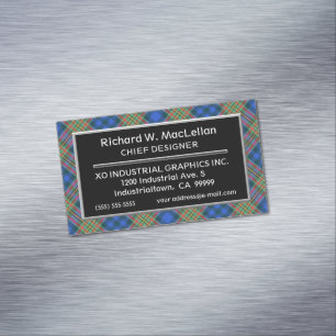 Tarjeta De Visita Magnética Clan de acento escocés MacLellan Tartán